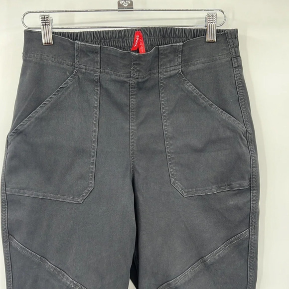 Spanx Pants Womens Large Gray Twill Cargo Jogger Ankle Zip Pull On Moto‎ - Picture 5 of 13